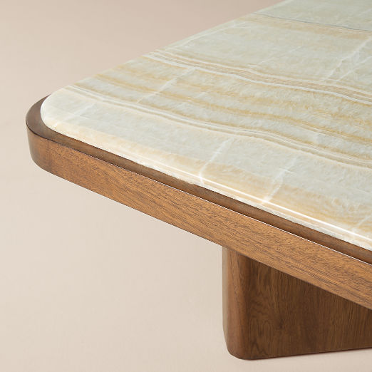 Rio 68" Onyx and Walnut Rectangular Coffee Table