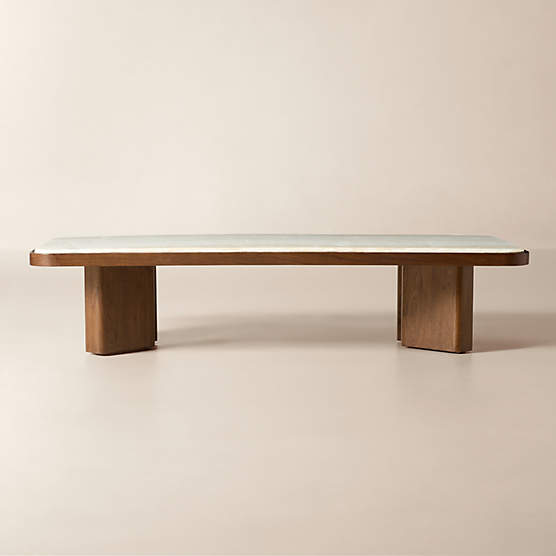 Rio 68" Onyx and Walnut Rectangular Coffee Table