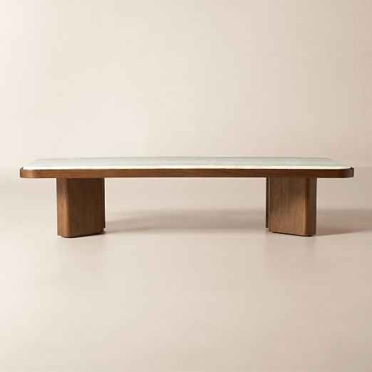 Rio 68" Onyx and Walnut Rectangular Coffee Table