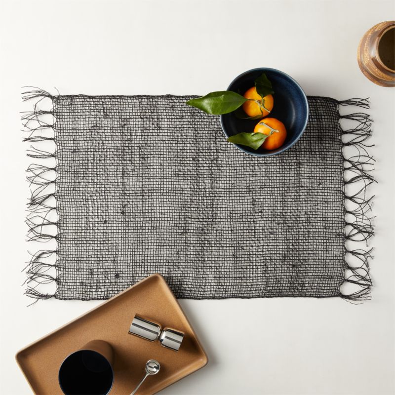 Open Weave Black Woven Placemat - image 1 of 6