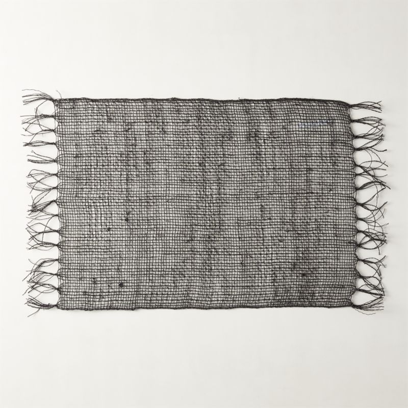 View Open Weave Black Woven Placemat details