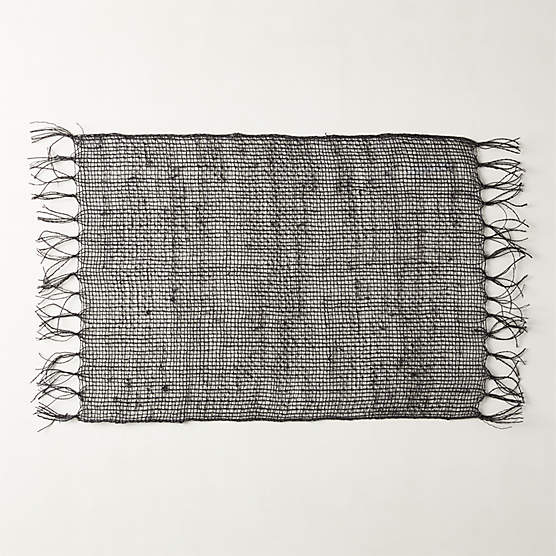 June Modern Woven Black Round Placemat + Reviews CB2