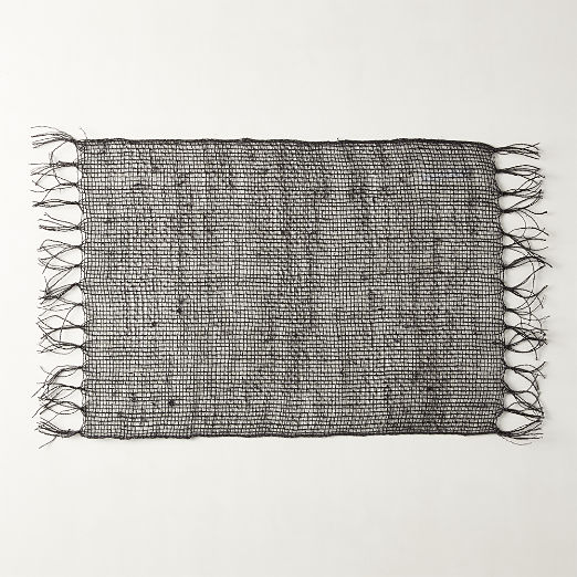 Open Weave Black Woven Placemat