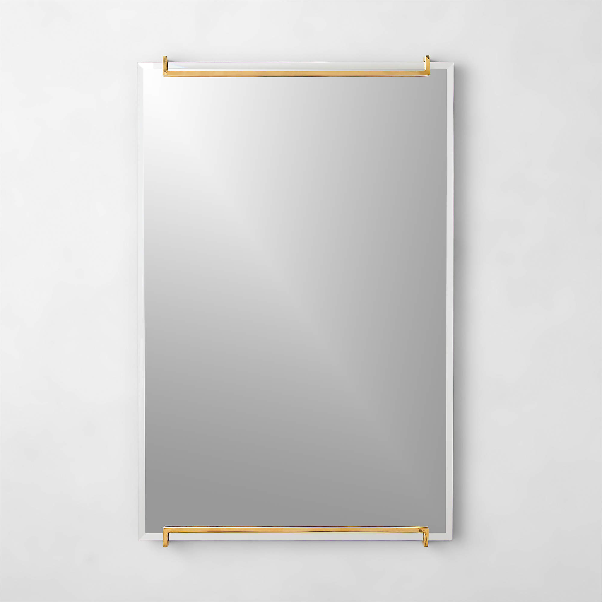 Ophelia Rectangular Polished Brass Wall Mirror 24"x36" + Reviews CB2