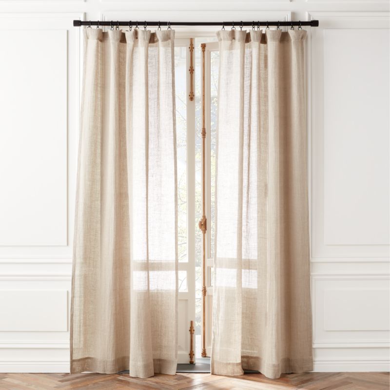 Flax Linen Openweave Window Curtain Panel 48''x84'' - image 0 of 5