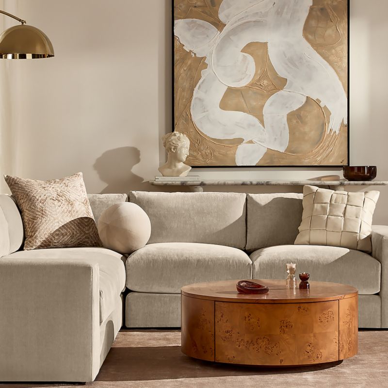 Terre Light Taupe Velvet Sphere Throw Pillow 12" - image 5 of 10