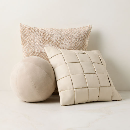 Opulent Textures Throw Pillow Set with Down-Alternative Inserts