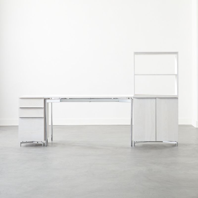 View Oracle Metal Desk with White Wood Top - image 4 of 11