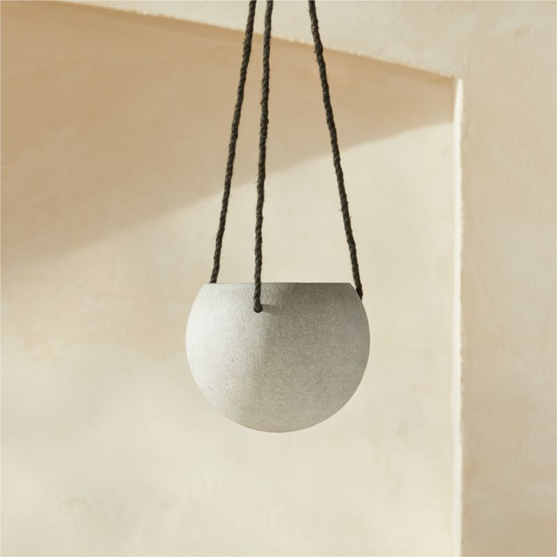 View Orb Hanging Cement Planter Small details