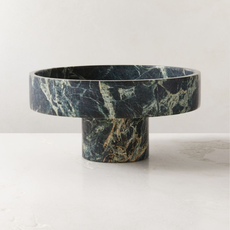 Orcino Green Marble Fruit Bowl + Reviews | CB2