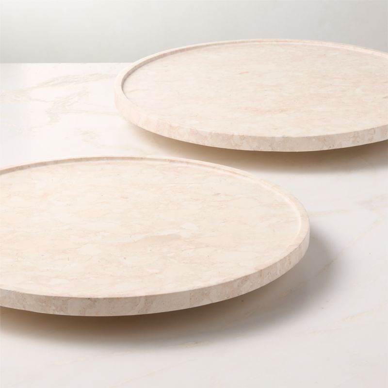 Orcino Round Ivory Marble Lazy Susan - image 2 of 5