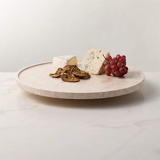 Orcino Round Ivory Marble Lazy Susan