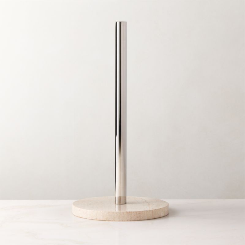 Orcino Ivory Marble and Stainless Steel Paper Towel Holder - image 2 of 5