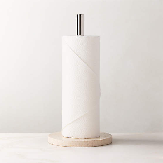Orcino Ivory Marble and Stainless Steel Paper Towel Holder