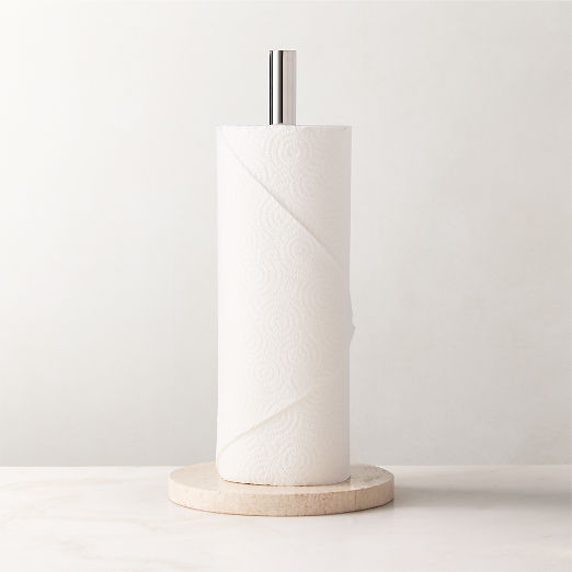 Orcino Ivory Marble and Stainless Steel Paper Towel Holder