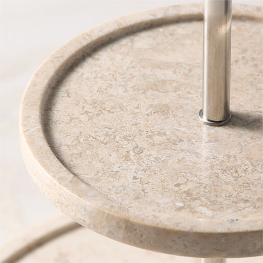 Orcino Ivory Marble 2-Tier Server
