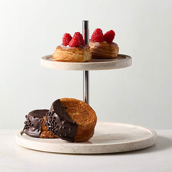Orcino Ivory Marble 2-Tier Server