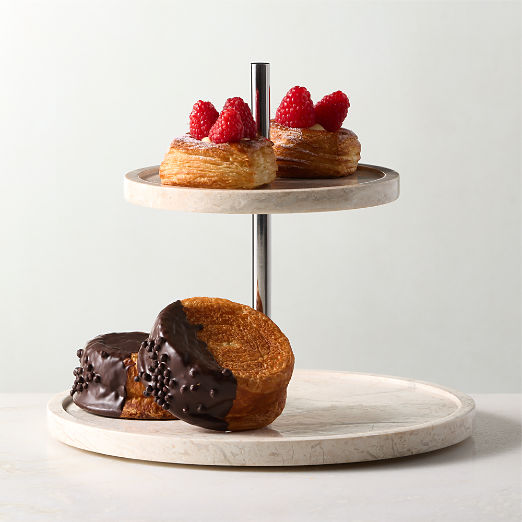 Orcino Ivory Marble 2-Tier Server