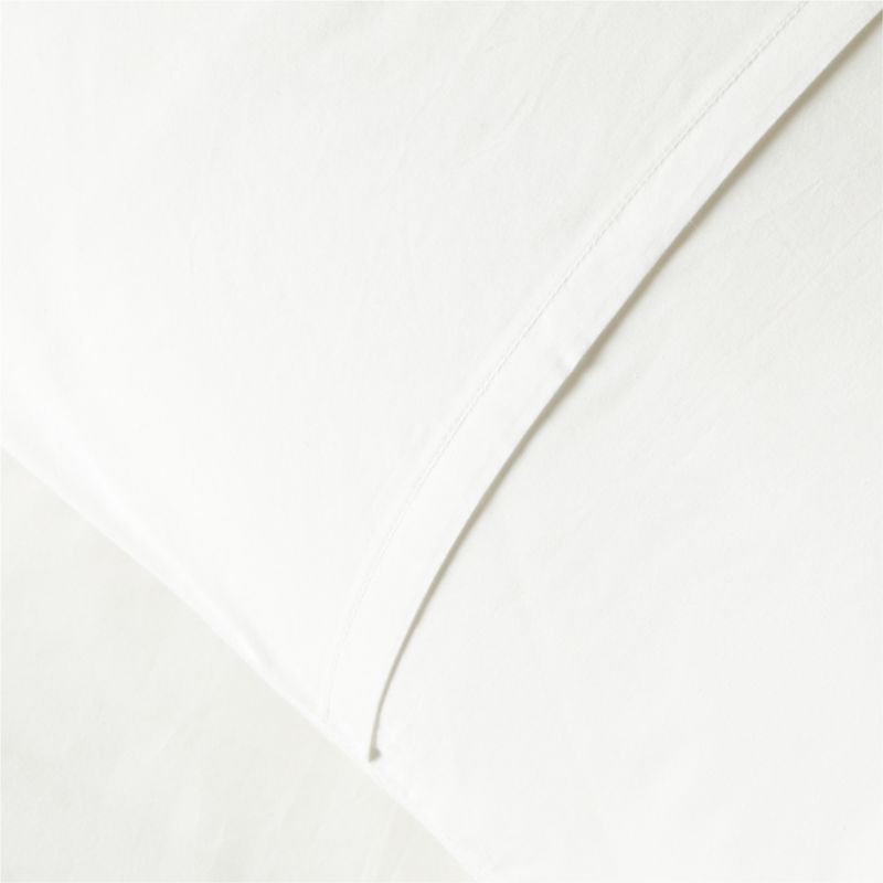 400TC Organic Cotton Percale White Euro Pillow Shams Set of 2 - image 2 of 5