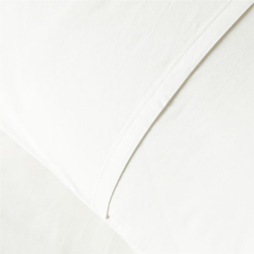 Organic Cotton Percale 400 Thread Count White Standard Pillow Shams Set of 2