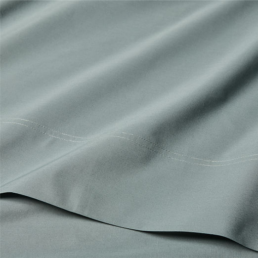 Classic Organic Cotton Percale 400 Thread Light Teal Sheet Set