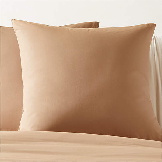 Estela Grey and White Organic Cotton Euro Pillow Shams Set of 2