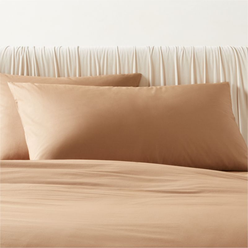 Organic Cotton Percale 400 Thread Count Sepia King Pillow Shams Set of 2 - image 0 of 5