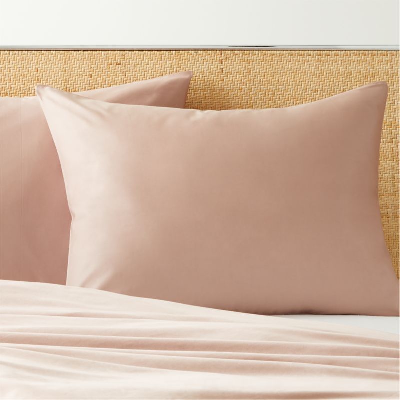 View Organic Cotton Sateen 520 Thread Count Fawn Standard Shams Set of 2 details