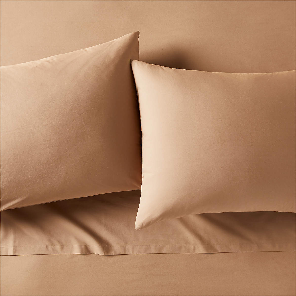 Organic Cotton Percale 400 Thread Count Sepia Sheet Set and Pillowcases