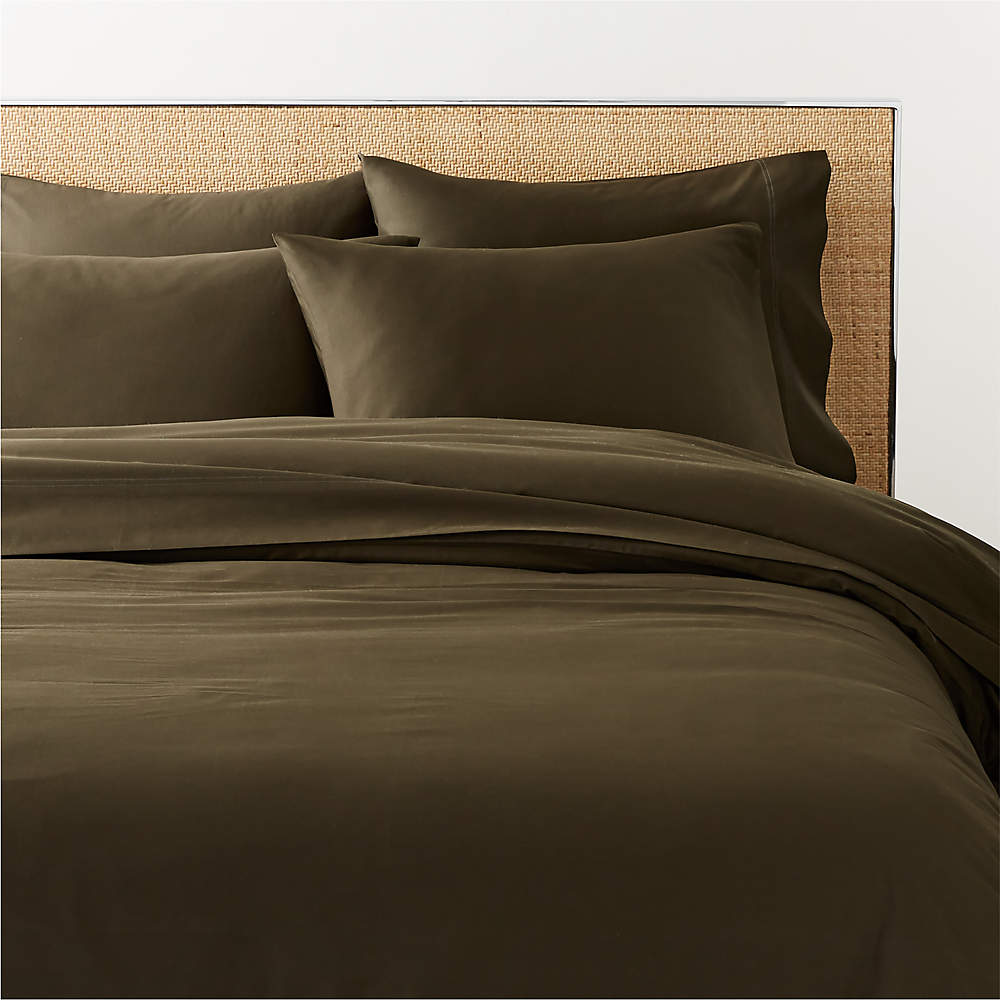 Kamet Organic Cotton Black Full/Queen Modern Duvet Cover + Reviews