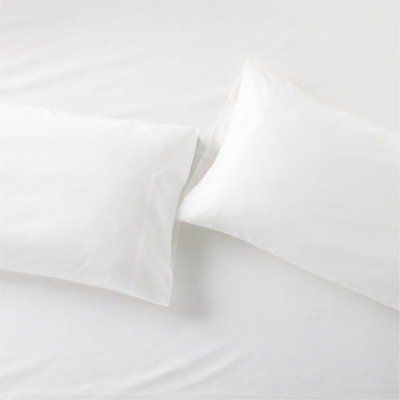 View Cotton Sateen 520 Thread Count White Standard Pillowcases Set of 2 details