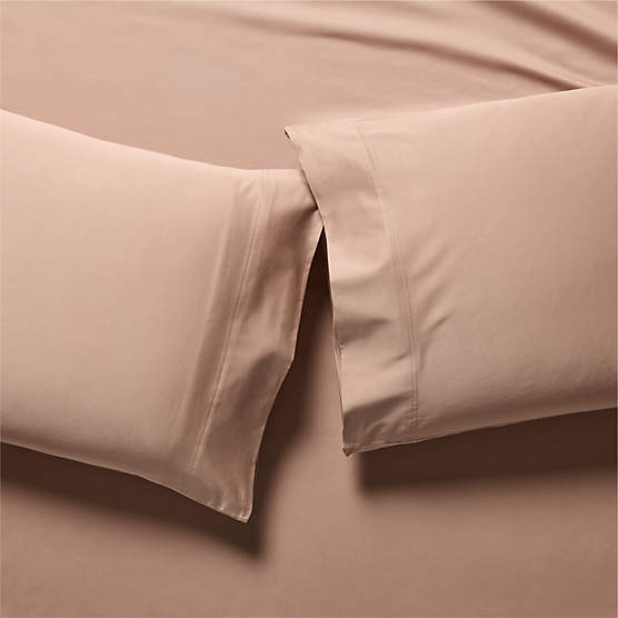 Classic Organic Cotton Sateen 520 Thread Count Dark Taupe Standard Pillowcases set of 2