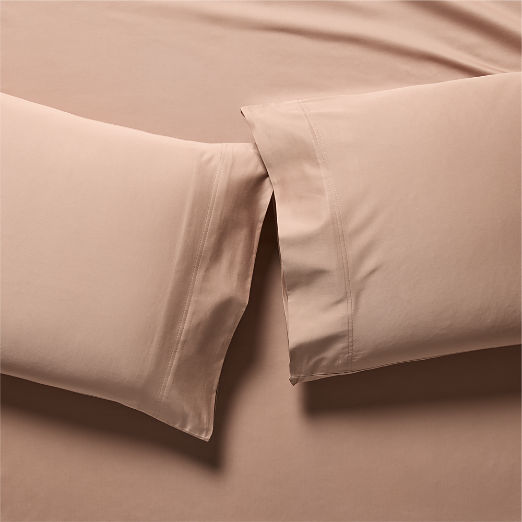 Organic Cotton Sateen 520 Thread Count Dark Taupe Pillowcases Set of 2