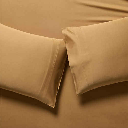 Classic Organic Cotton Sateen 520 Thread Count Smoked Amber Standard Pillowcases set of 2