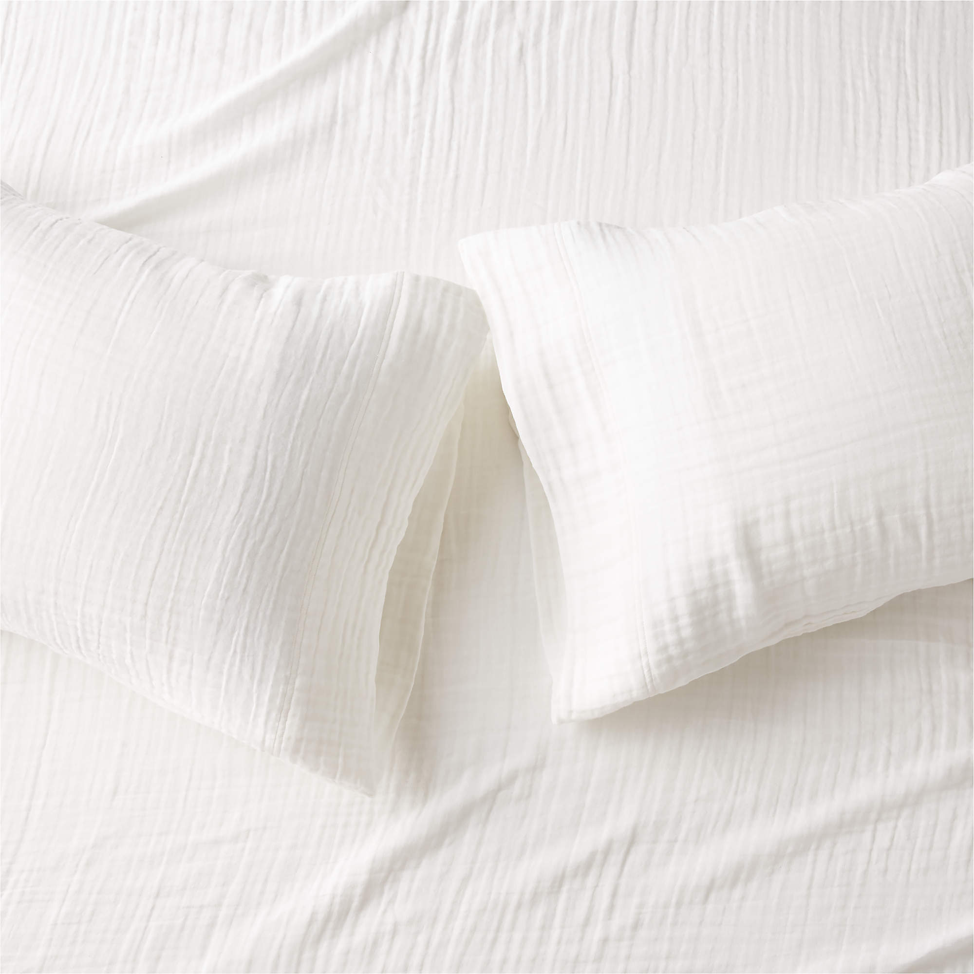 Organic Cotton Gauze White King Pillowcases Set of 2 CB2 Canada