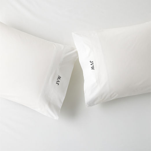 Organic Cotton Percale 400 Thread Count White Standard Pillowcases Set of 2