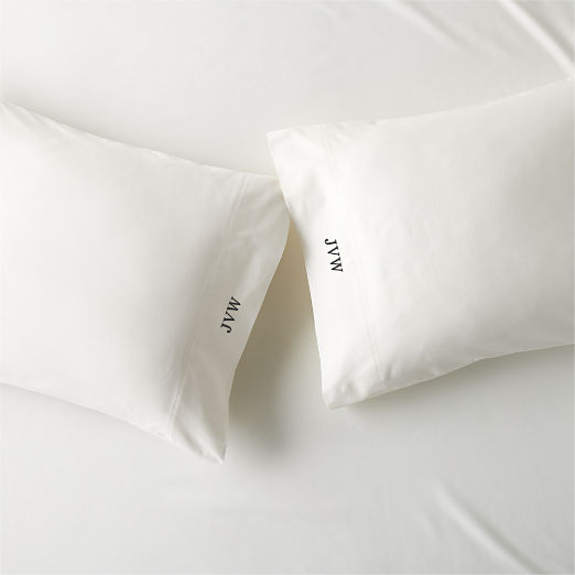 Classic Organic Cotton Sateen 520 Thread Count Ivory Standard Pillowcases Set of 2