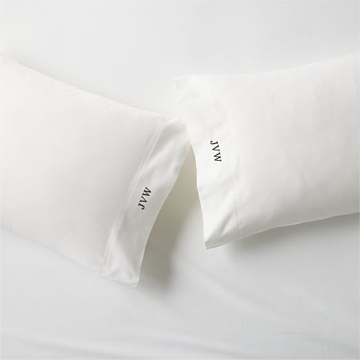 Organic Cotton Sateen 520 Thread Count White Standard Pillowcases Set of 2