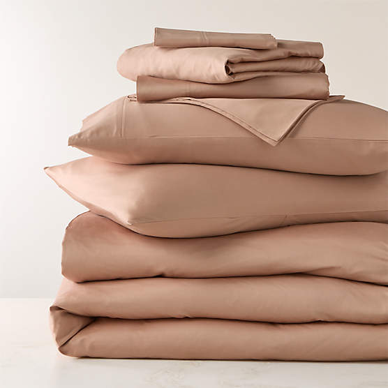 Classic Organic Cotton Sateen 520 Thread Count Dark Taupe King Bedding Set