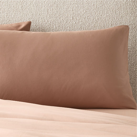 Classic Organic Cotton Sateen 520 Thread Count Dark Taupe Pillow Shams Set of 2