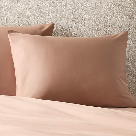 Organic Cotton Sateen 520 Thread Count Dark Taupe Standard Pillow Shams Set of 2