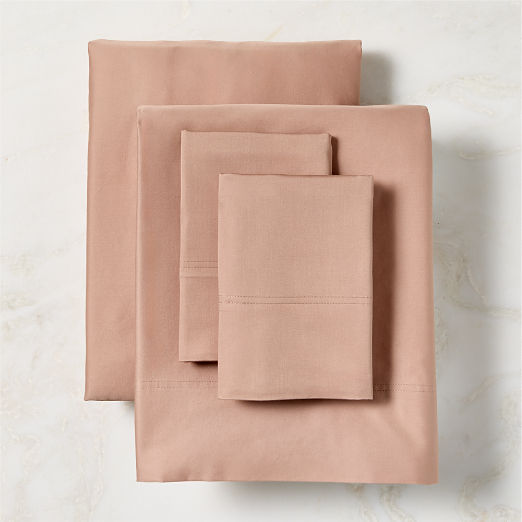 Classic Organic Cotton Sateen 520 Thread Count Dark Taupe Queen Sheet Set
