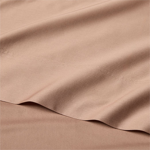Organic Cotton Sateen 520 Thread Count Dark Taupe Pillowcases Set of 2