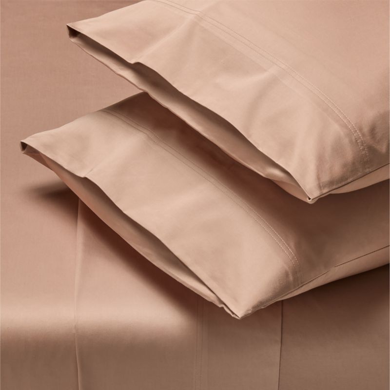View Classic Organic Cotton Sateen 520 Thread Count Dark Taupe Queen Sheet Set details