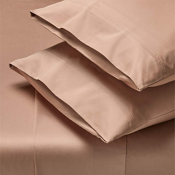 Organic Cotton Sateen 520 Thread Count Dark Taupe Queen Sheet Set