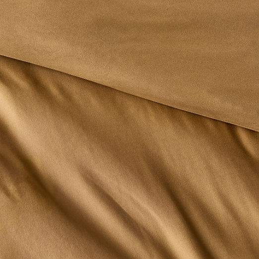 Organic Cotton Sateen 520 Thread Count Smoked Amber Duvet Cover