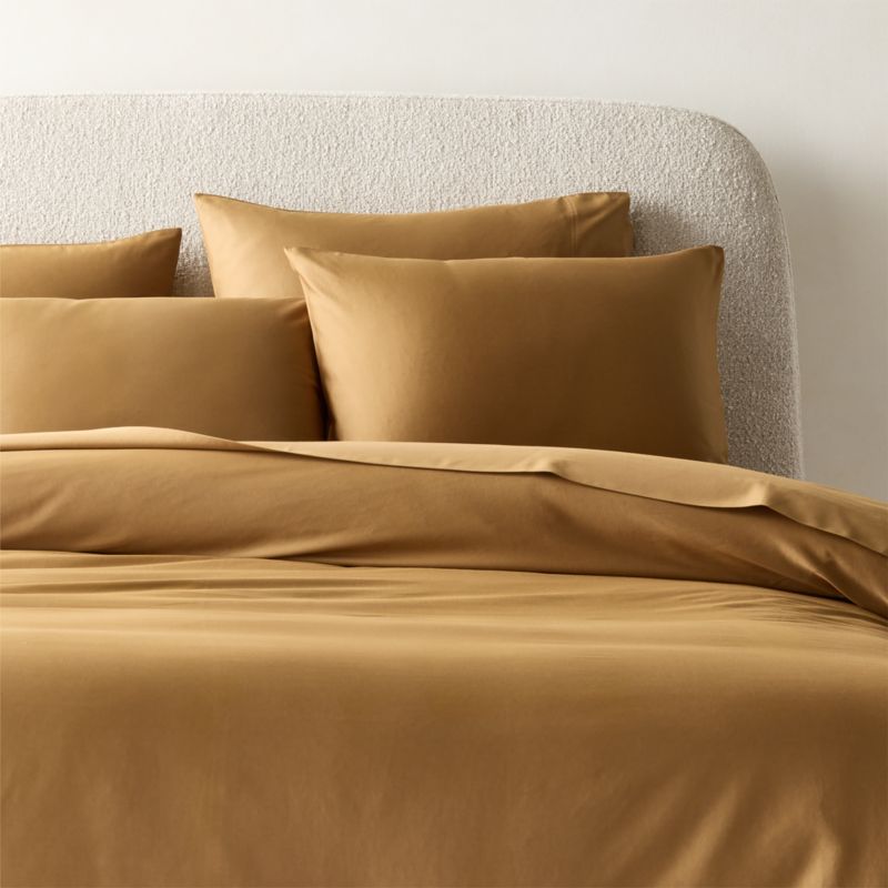 View Classic Organic Cotton Sateen 520 Thread Count Smoked Amber Full/Queen Duvet Cover details