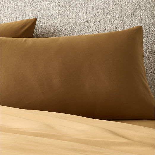 Classic Organic Cotton Sateen 520 Thread Count Smoked Amber Pillow Shams Set of 2