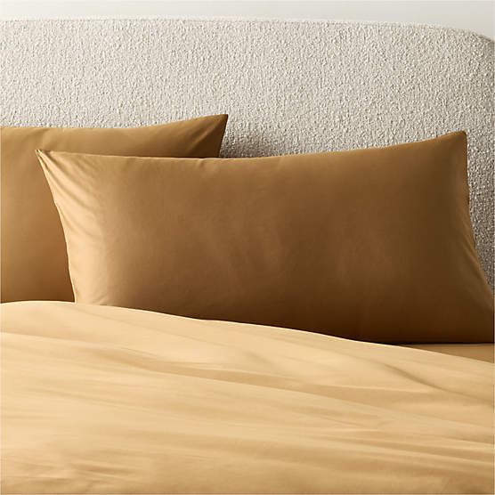 Organic Cotton Sateen 520 Thread Count Smoked Amber King Pillow Shams Set of 2