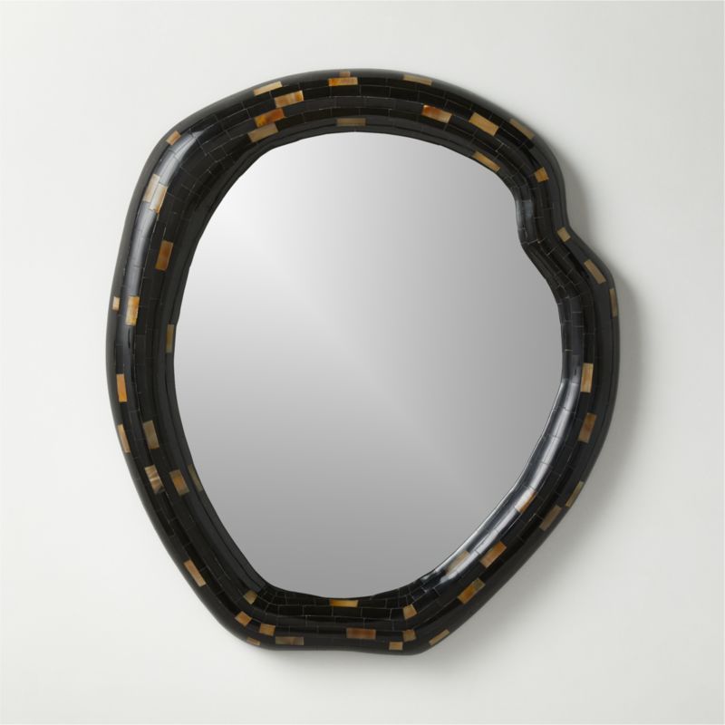 Horn Modern Black Round Wall Mirror 31.75